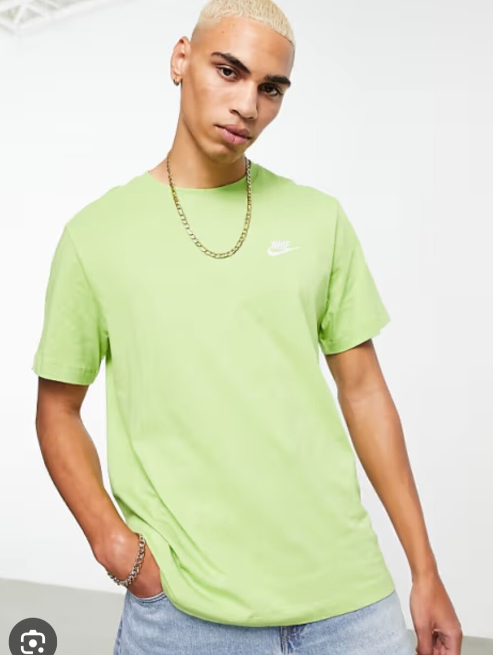 🌞4/20$ Nike Men’s Neon Green Short-Sleeve Tee with Small Chest Logo